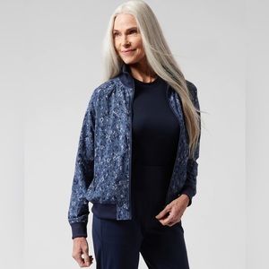 Athleta Brooklyn Bomber Jacket 2022 in Captivate Chrome Blue Size S